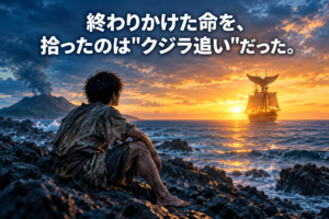 無人島に佇む少年。水平線の彼方に見えるのは福音か?