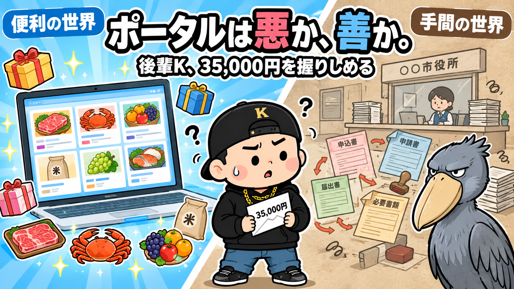 35000円を握りしめた後輩Kが思い悩む